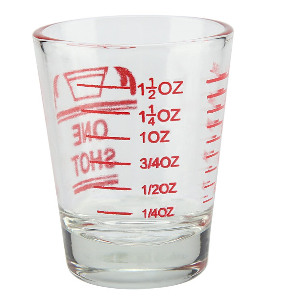 45 ml transparent liten glasmätkopp, essentiell barmätare