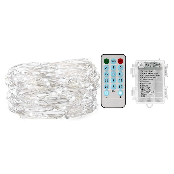 5M 50 Ljus Ljudaktiverad Koppartråd LED-slingljus Fjärrkontroll Lampa (Färg)