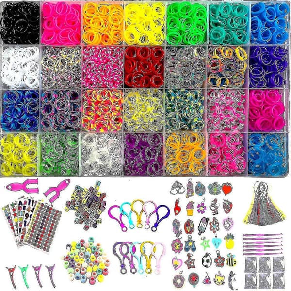 12 000+ Färgglada Loom Bands Set, Julklapp Gummiband För