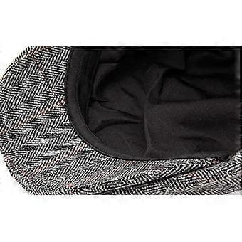 Mellomaldrende og eldre peaked cap justerbar klassisk beret flat hatt (brun)