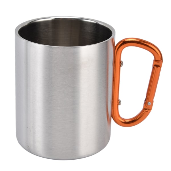 Rostfritt stål mugg 360ml dubbelvägg bekvämt handtag glänsande