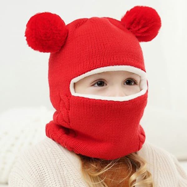1 st Baby Vintermössa Halsduk Set, Unisex Spädbarn Småbarn Barn Mössa Halsduk Red