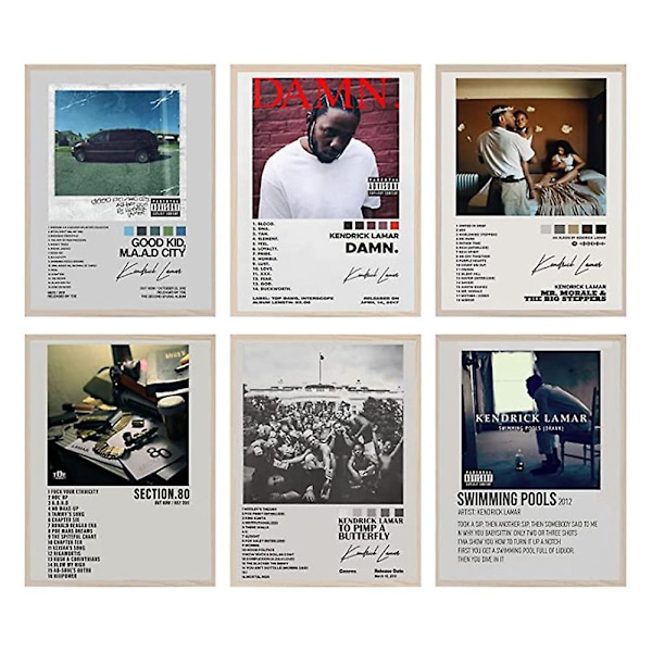 Kendrick Lamar Set Album Affisch Musik Album Rapper Affisch För Rum Estetisk Canvas Väggkonst Sovrumsinredning