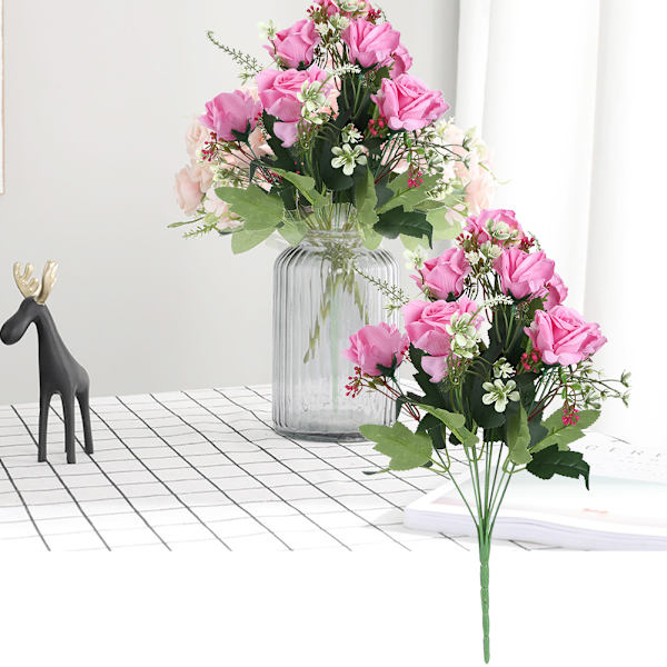 Konstgjorda rosor Blommor Falska Simulering Plastblommor för