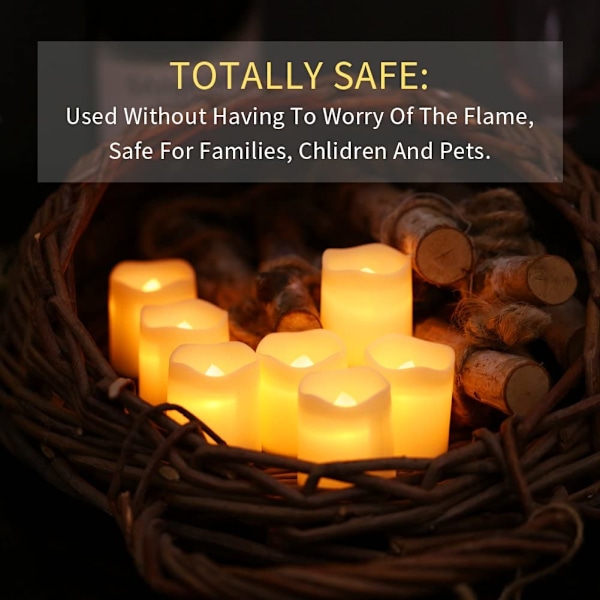 Flimrande flamlös LED-ljus, batteridriven, 200+ timmar