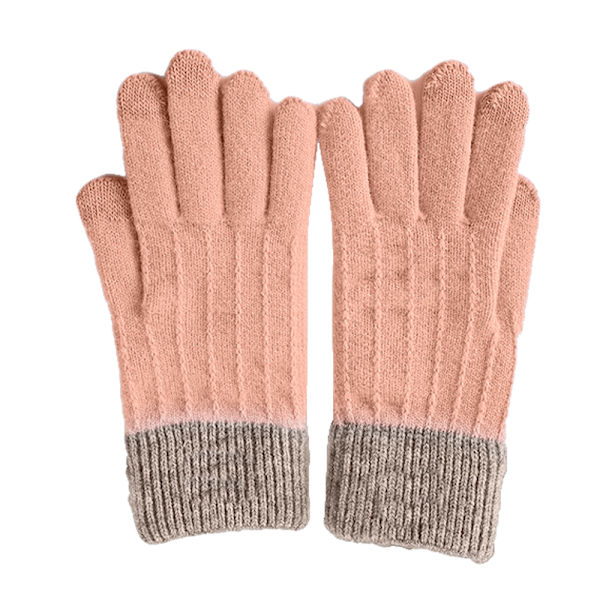 Vinter Touchscreen Stretch Termiska Magiska Handskar Varma Ullstickade Tjocka Fleecefodrade pink