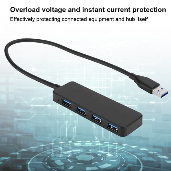 Bærbar Datahub 4 Port USB 3.0 Splitter Høyhastighetsoverføring Plug And Play Multifunksjonshub For Laptop Macbook Surface Pro PS5 Xbox Mini