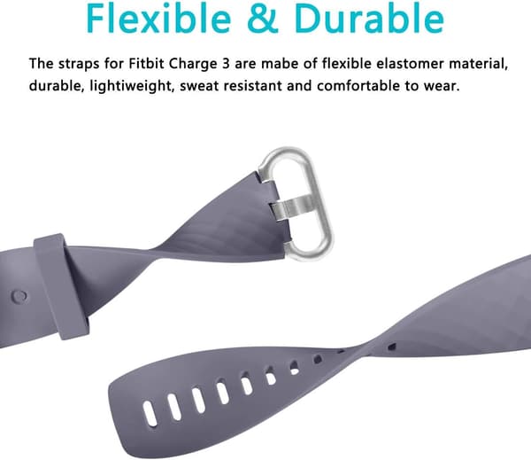 2-pakning erstatningsarmbånd kompatible med Fitbit Charge 3/Fitbit C