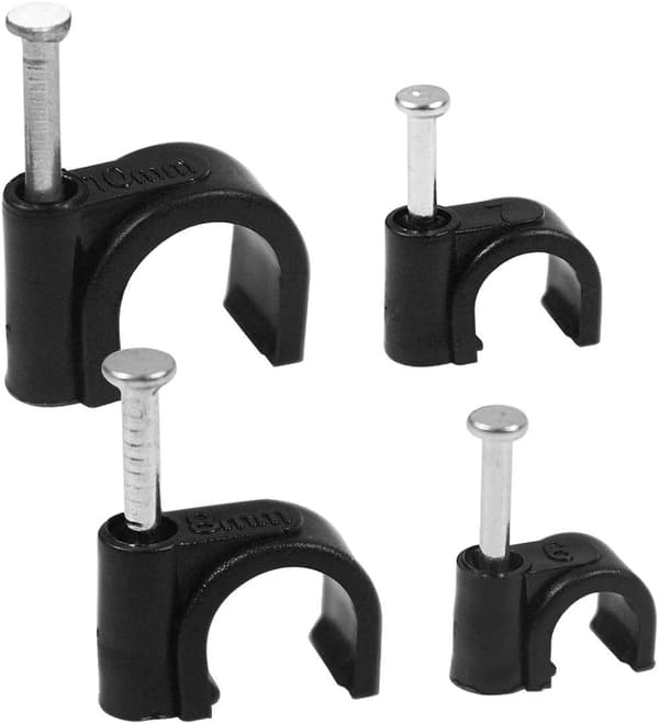 400 Kabelklämmor Kabelklammer 6mm 7mm 8mm 10mm Väggkabel H