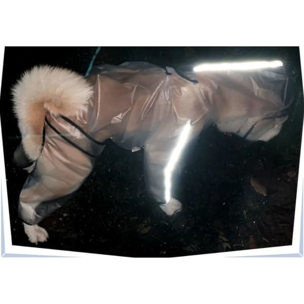 Hætteponcho til hunde, Regnfrakke til hunde med hætte, Regnfrakke til hunde med hætte, W
