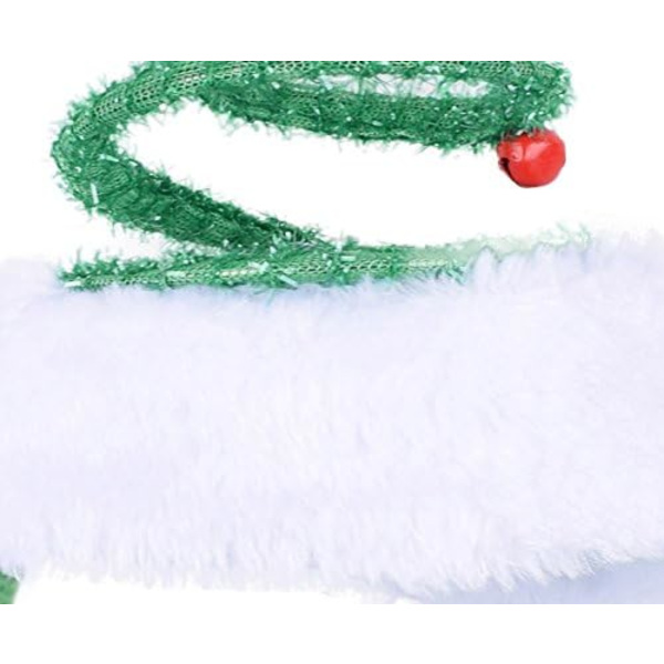 Springy Christmas Tree Headband with Bells Santa Headwear - One