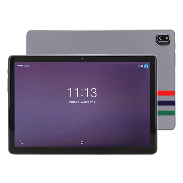 10,1 tums surfplatta 8-kärnig CPU 6GB RAM 128GB ROM 6000mah batteri för Android 11 2,4G 5G WIFI IPS Bärbar surfplatta 100–240V Blå EU-kontakt