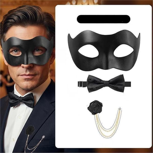 Elegant maskerade tredelt sett for menn