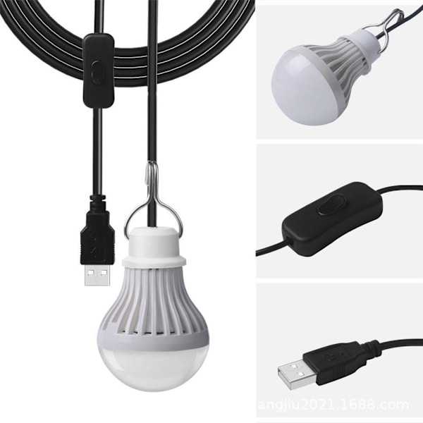 2-pack LED-campinglampa 5W USB barn sänglampa bärbar