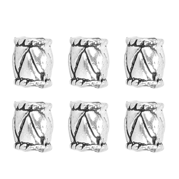 Antika Silver Tunnpärlor Legering Metall Retro Design Stora Hål Distanspärlor för Hår- och Skäggflätning DIY Smyckestillverkning Hantverk Kvalitetspärlor Fina