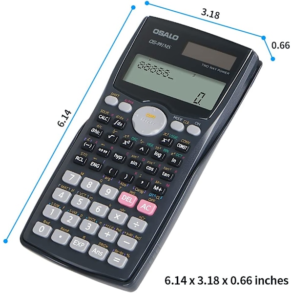 Vetenskaplig kalkylator 401 funktioner med fodral, LCD-kalkylatorer