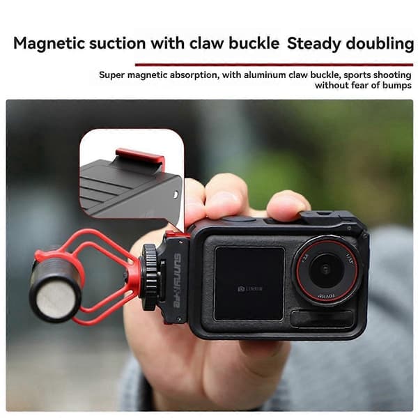 Magnetisk Quick-Release Cold Shoe Port til Action 5 Pro/4/3 Mount Quick-Release Fill Light Udvidelsestilbehør