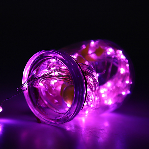100 LED ljusslinga för sovrum gräsmatta landskap trädgård hem semester dekor rosa