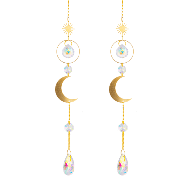 Suncatcher Kristall Hängande Solfångare Prisma med Kedja Hänge Ornament Kristallkulor för Fönster Style 2