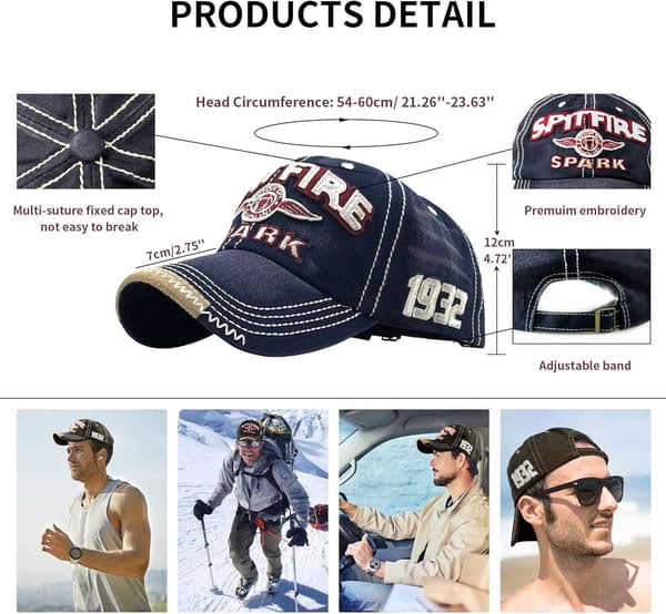 Herrehatt Retro Stil Pustende Unisex Bomulls Baseballcaps Sommer