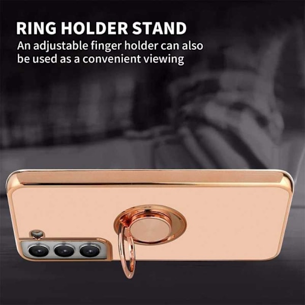 Samsung S21 FE Elegant & Stöttåligt Skal med Ringhållare Flawless Rosa Rosa