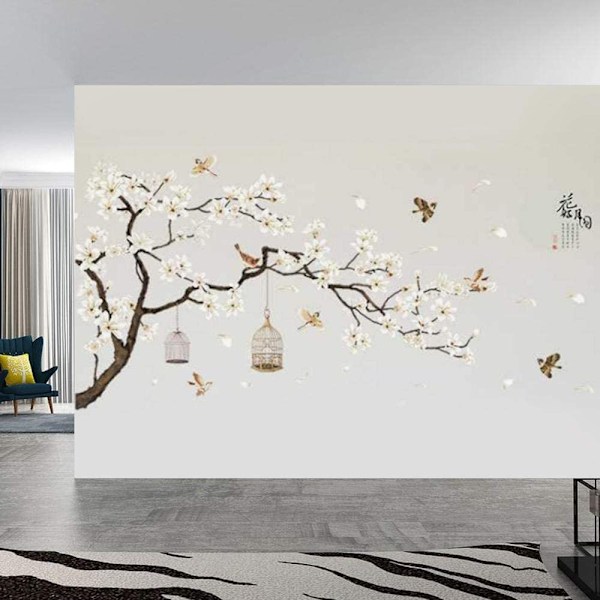 Flower Tree Bird Wall Stickers Elegant Tree Wall Stickers 80e2