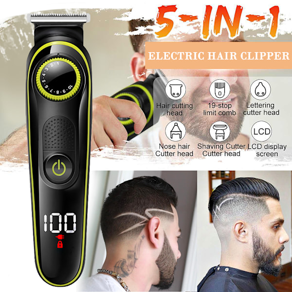 Professionell Klippmaskin för Män, Ergonomiskt Grepp Elektrisk Hårklippare med Självslipande Blad, Idealisk för Barberarsalonger och Personligt Bruk