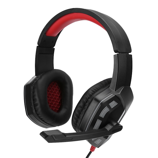 7.1 Surroundljud Gaming Hörlurar med Brusreducerande Mikrofon RGB-ljus för Xbox One svart röd