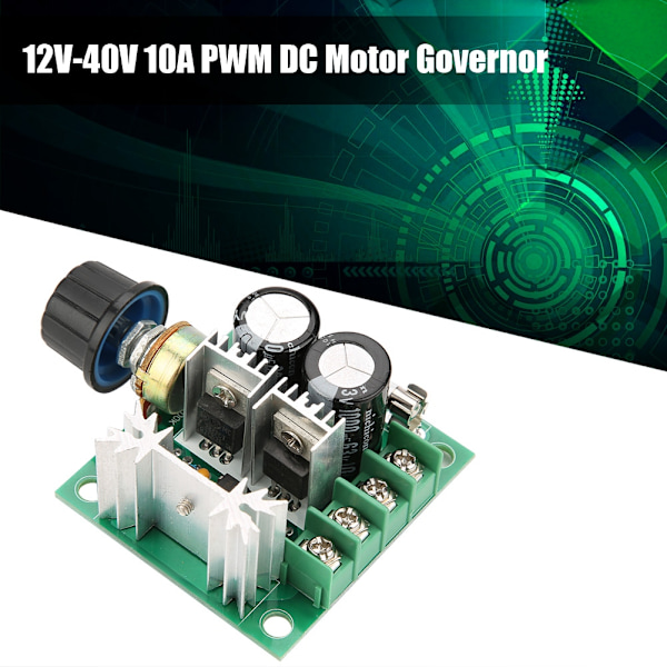 12V-40V 10A PWM DC Motor Guvernör Steglös Variabel Hastighetsbrytarmodul