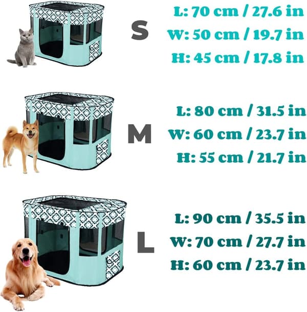 (S 70 * 50cm, Blå) Transportabel Hundehus Kæledyrshegn Foldbar Kæledyrs Pla