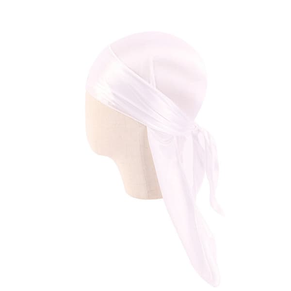 1kpl Bandana Silk Durag VALKOINEN valkoinen