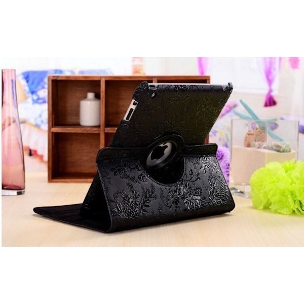 Fodral iPad Mini 1/2/3 360 rotation Blommor Vit Vit