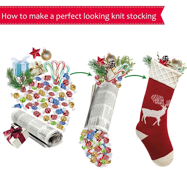 Christmas Stockings,2Pack Hand-Knitted Xmas Character for