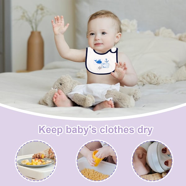 Babyhaklappar Mjuka och Absorberande Ekologisk Bomull Bandana Dregelhaklappar Set för Pojkar Flickor Nyfödda 0-36 Månader Style 3