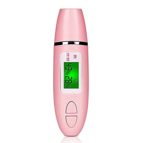 Digital huddetektorpenna med LCD-skärm Bärbar hudanalysator Vattenoljetestare fuktanalysmaskin (färg: rosa)
