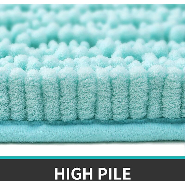 Chenille Microfiber Shag Skridsikker Bademåtte 40 x 60 cm, Maskinvask