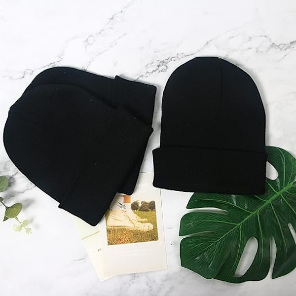 25-pack Vintermössor Bulk för Män Kvinnor, Grossist Stickade Mössor Kallt Väder Skull Caps CLT01 Black