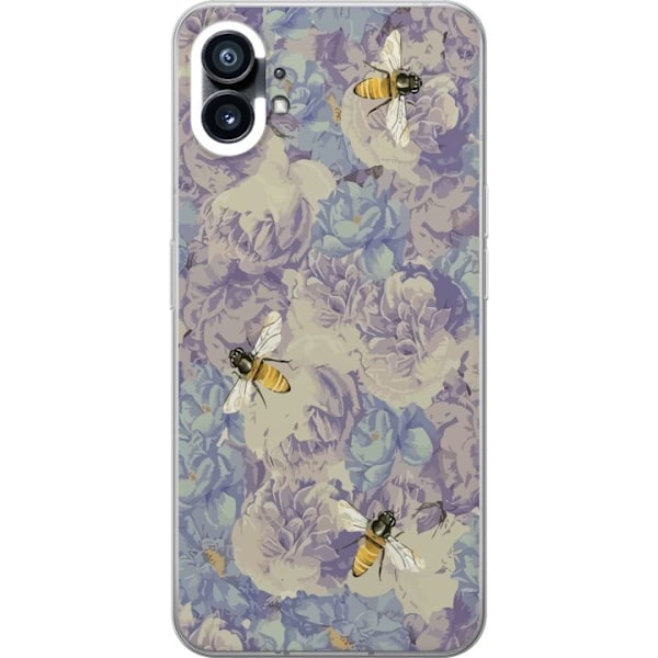 Nothing Phone (1) Genomskinligt Skal Bin Blommor