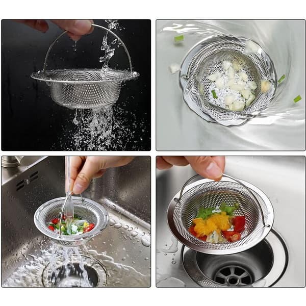2 stycken diskbänksil 11cm rostfritt stål avlopp diskbänksil med