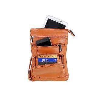 Dame Ægte Læder Crossbody Taske - Champagne Farve()
