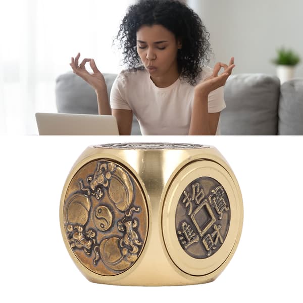 Metal DND Terningesæt Spinner Unikt Rollespils Tilbehør med 3D Mønsterdesign til Dungeons and Dragons Entusiaster, Tykke Solide Messing Terninger