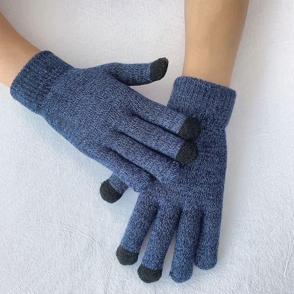 Vinterhandsker til mænd og kvinder, varme handsker med berøringsskærm og blødt termisk strikfor, elastisk manchet