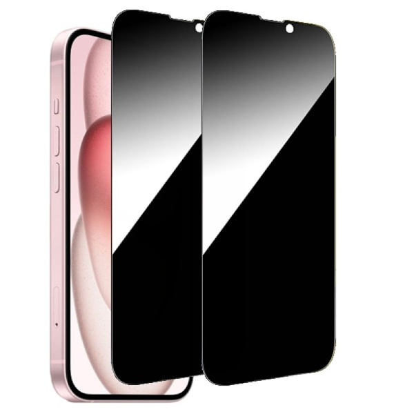 2-pack iPhone 13 Skyddsfodral - PU-läder, Anti-Spy Sekretesskydd