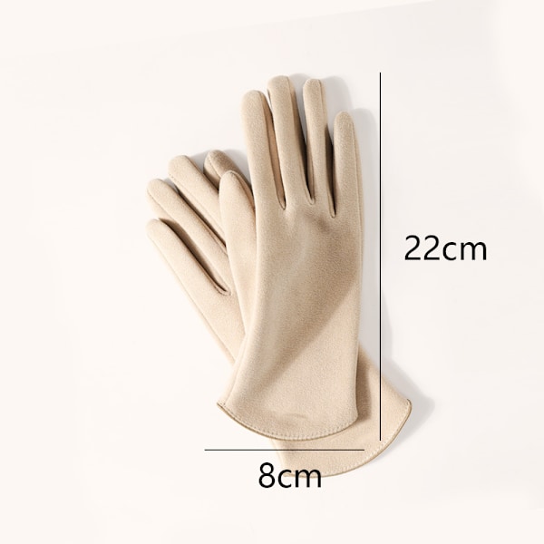 Termiska handskar med pekskärm och varmt mjukt foder Light khaki