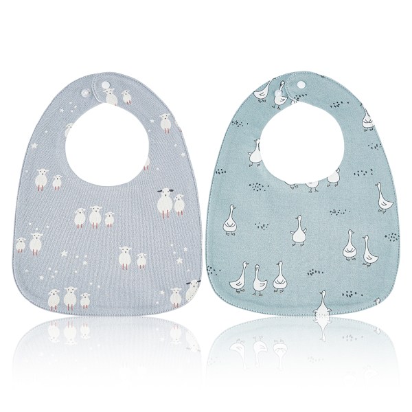 2 st Babyhaklappar Dregelhaklappar för Unisex Pojkar Flickor, Mjuka Bomullshaklappar för Tandsprickning och Dreglande Style 3