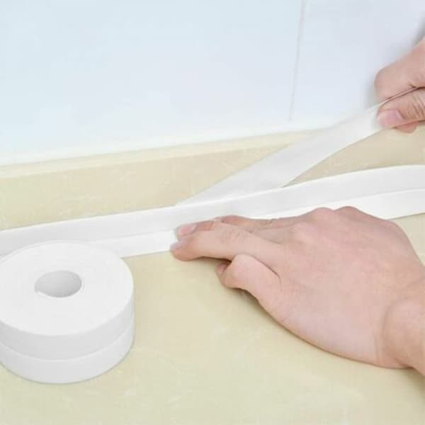 320x3,8CM Tätningsremsa för Dusch - Vit Silikonremsa för Badrum, Kök och Hörn