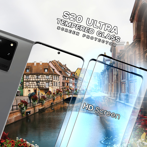 2 Pack Galaxy S20 Ultra - Härdat glas 9H - Super kvalitet 3D