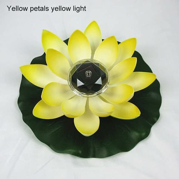 Flytende Lotus Solcellelys Solcelle Lotus Blomst LED Solcellelampe 28X8