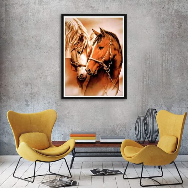5D Diamantmaleri Sæt 30x40cm DIY Farverig Hest Diamant Kunst Sæt