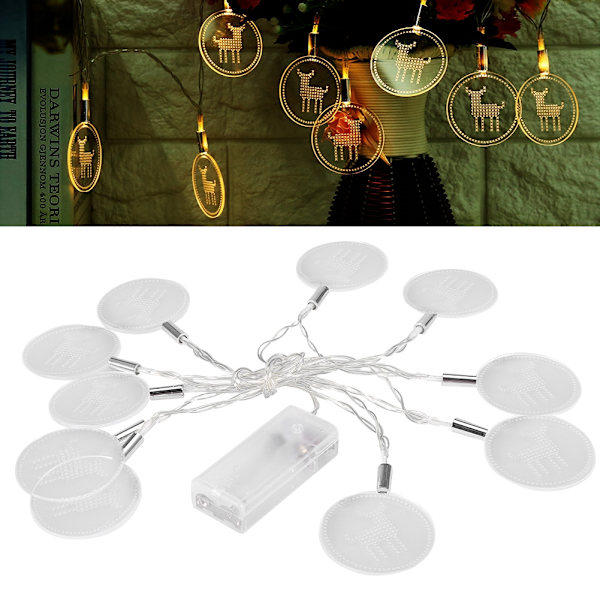 178cm 10LED Akryl Disk LED Ljus Lampsträng för Fest Högtidsdekoration Wapiti